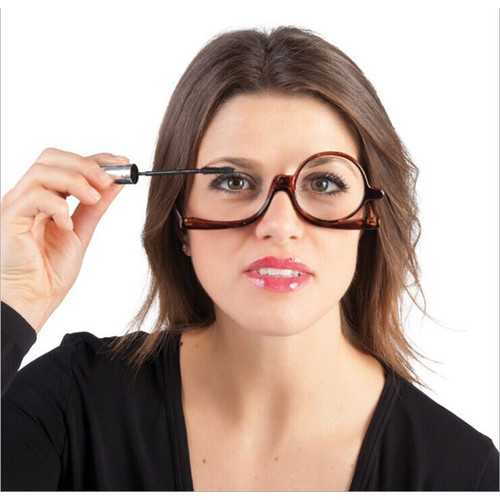 Rotatable Lens  Enlarged Folding Makeup Reading Glasses