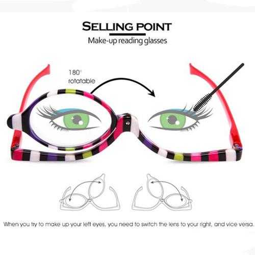 Rotatable Lens  Enlarged Folding Makeup Reading Glasses