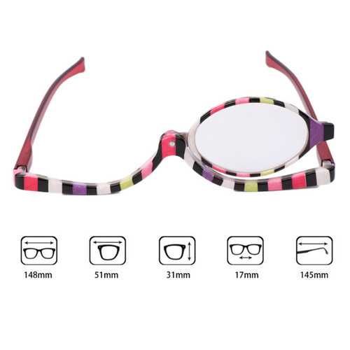 Rotatable Lens  Enlarged Folding Makeup Reading Glasses