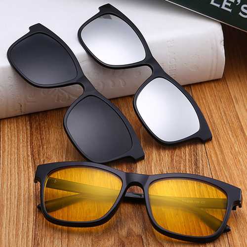 3 Piece Magnet Dual-Purpose Reading Glasses Lens With Frame