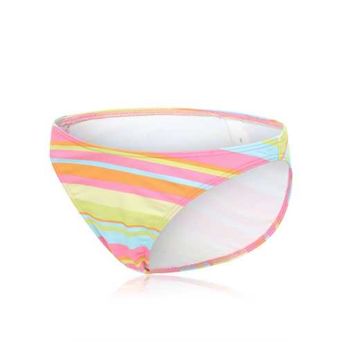 Plus Size Colorful Striped Low Waist Elastic Bikini Bottom