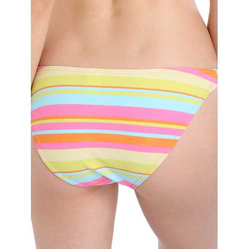 Plus Size Colorful Striped Low Waist Elastic Bikini Bottom