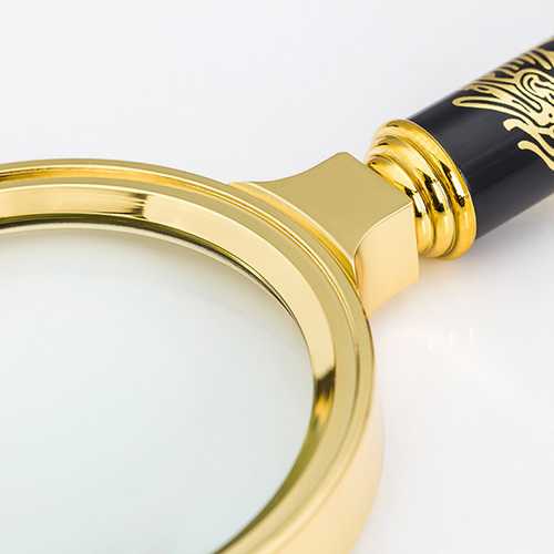 HD 8X Embossed Dragon Handle Magnifying Overgild Glasses