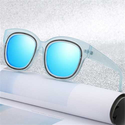 Women Outdoor Causal Big Black Square Sun Glasses