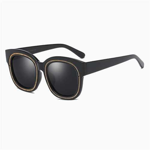 Women Outdoor Causal Big Black Square Sun Glasses