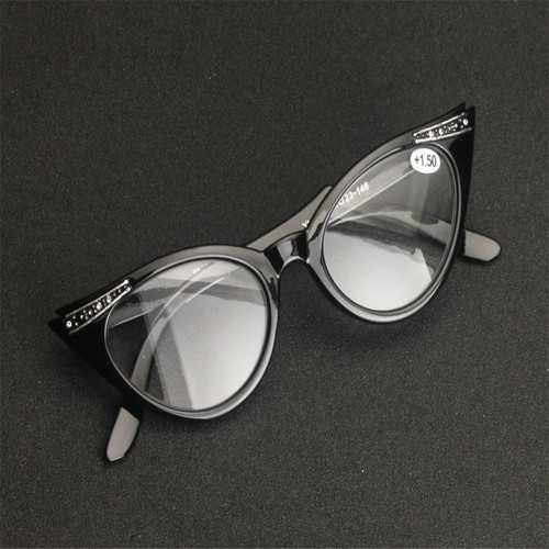 Women Fashion Resin Leopard Cat Eye Presbyopic Glasses