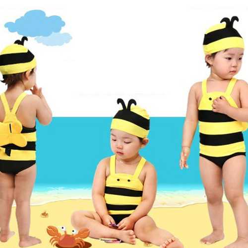 Children's Swimsuit Lovely Honey Bee Hot Spring Holiday Swimming suit Baby Swimwear