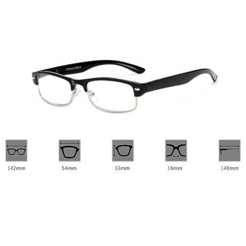 Men Women Round Half-Frame Readers Reading Glasses with Case