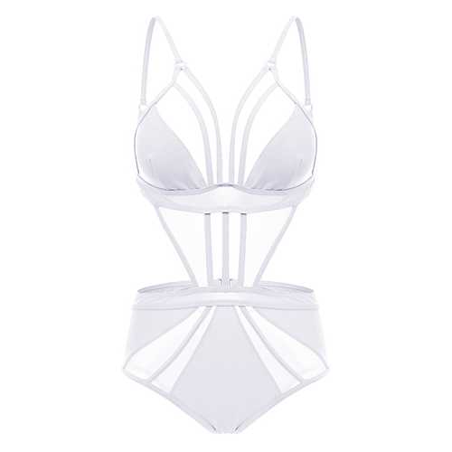 Hollow Out Padded Strap-on One Piece Swimsuit