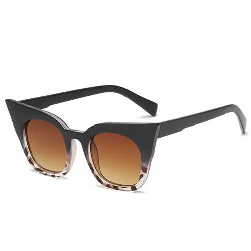 Womens Vintage Cat Eye UV400 Round Frame Sunglasses