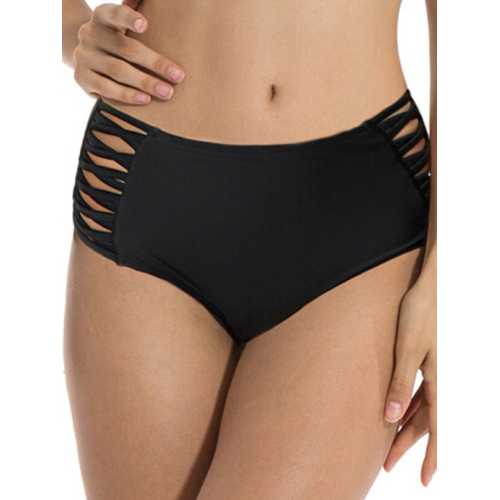 High Waisted Slim Fit Cross Full Hip Bikini Bottoms