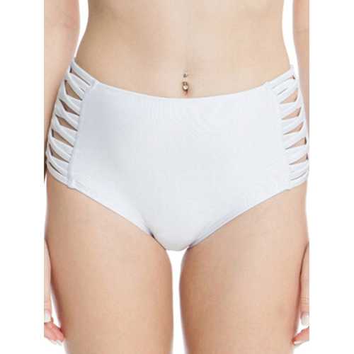 High Waisted Slim Fit Cross Full Hip Bikini Bottoms