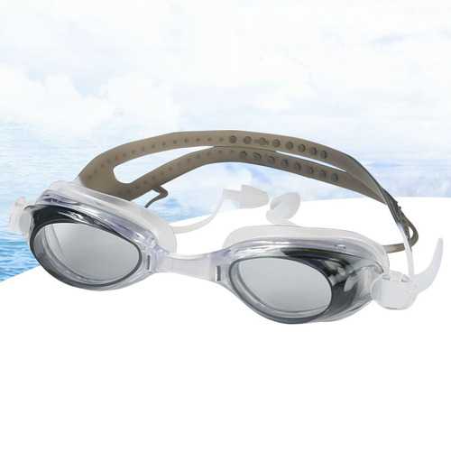 HD Waterproof Anti-fog Swimming Goggles with Earplug