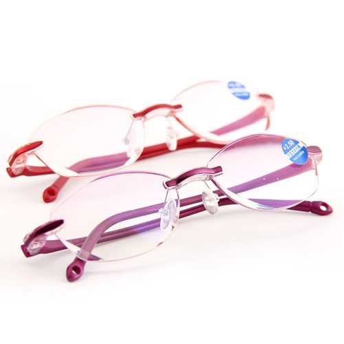 Women Men Frameless Blue Light Blocking Glasses