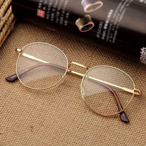 Mens Women Lightweight Round Frame Fake Glasses