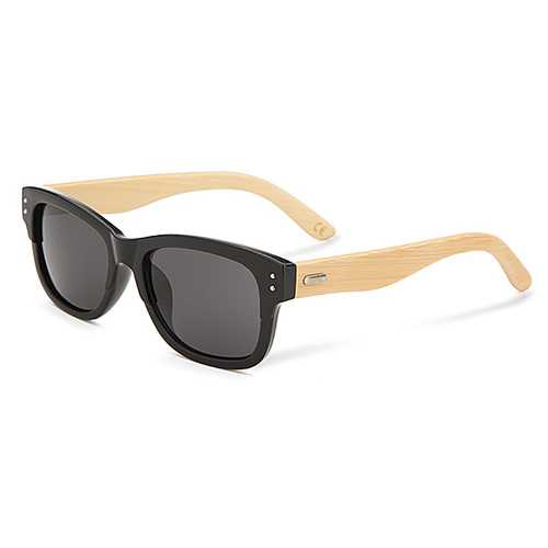 UV400 Unisex Bamboo Legs Rivet Sunglasses Mirror Color Frame Wooden Eyewear Glasses