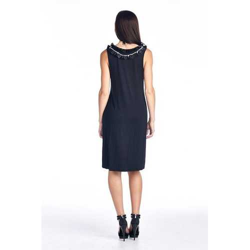 Women's Pearl Neck Trim Tank Dress