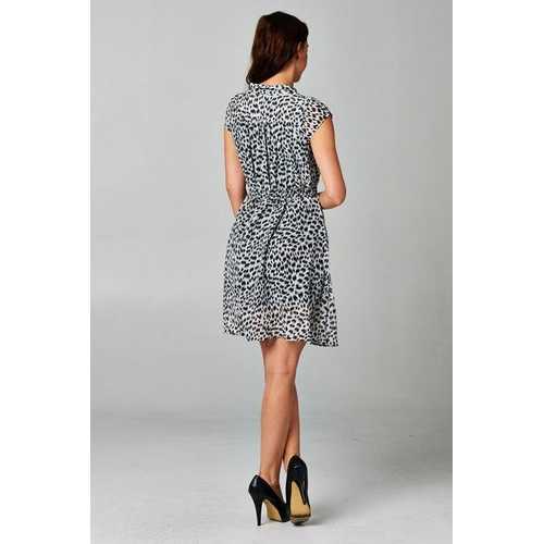 Women's Printed Tie Neck Dress