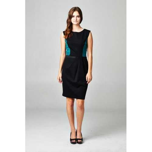 Women's Sleeveless Ponte Colorblock Dress