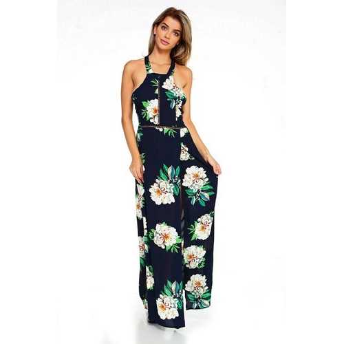 Women's Floral Sleeveless Slit Maxi Dress