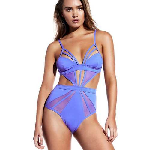 Uhnice Woman Sexy Bikini Solid Color One Piece Swimsuit