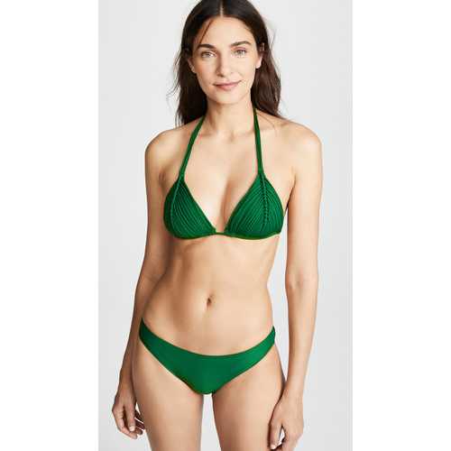 New Arrival 2 pcs solid Triangle Bikni Green