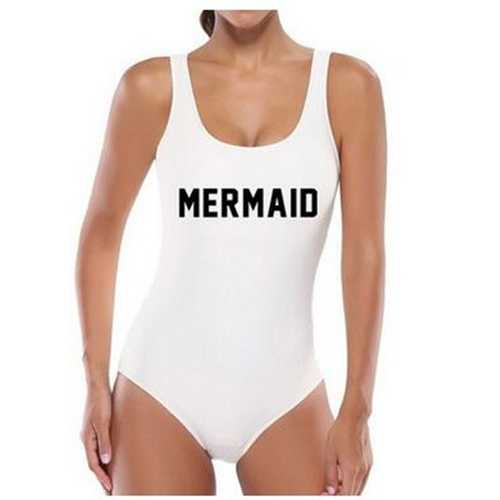 Fashion One Piece Letter Printed Bikini MERMAID