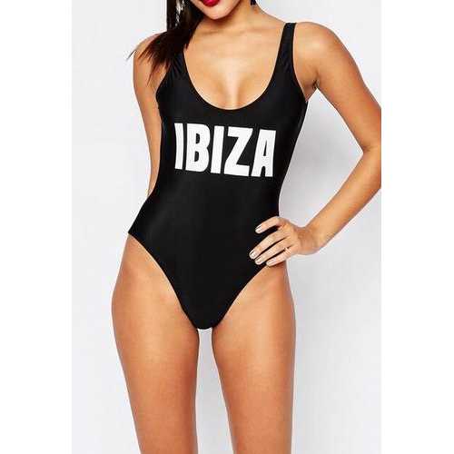 Fashion One Piece Letter Printed Bikini IBIZA