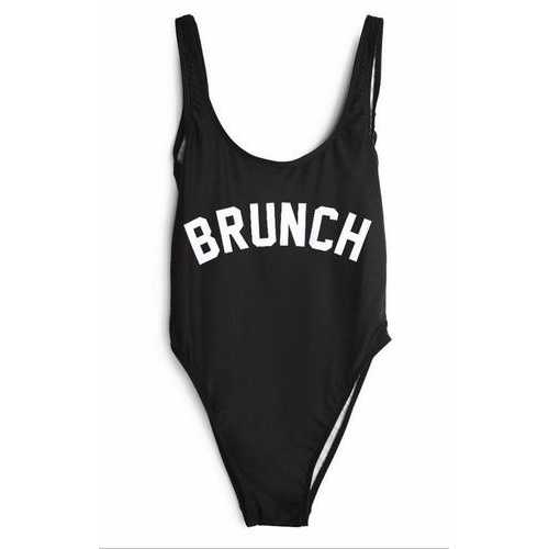 Fashion One Piece Letter Printed Bikini BRUNCH