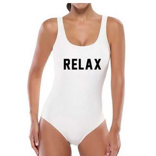 Fashion One Piece Letter Printed Bikini RELAX