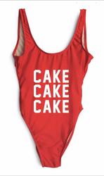 Fashion One Piece Letter Printed Bikini CAKE