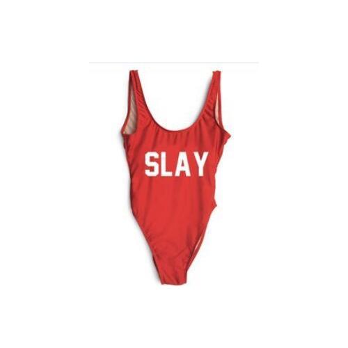 Fashion One Piece Letter Printed Bikini SLAY