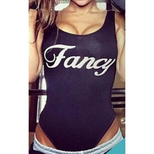 Fashion One Piece Letter Printed Bikini Fancy