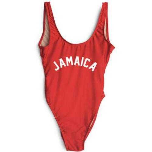 Fashion One Piece Letter Printed Bikini JAMAICA