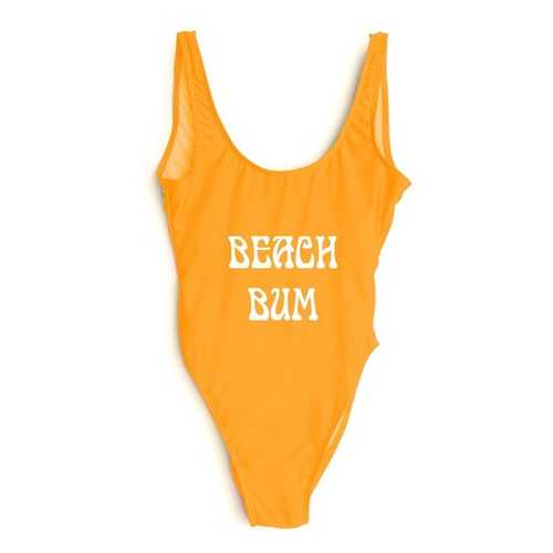 Fashion One Pcs Letter Printed Swimwear BEACH BUM