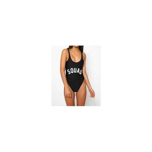 Fashion One Piece Letter Printed Bikini SQUAD