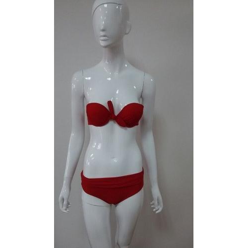 Sexy Strapless Two Pieces Bikini Red