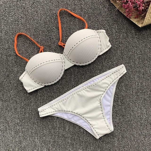 Brazilian bikinis 2019 Mujer Push up swimsuit female White bikini bathing suit Sexy swimwear women Summer beach wear new bathers