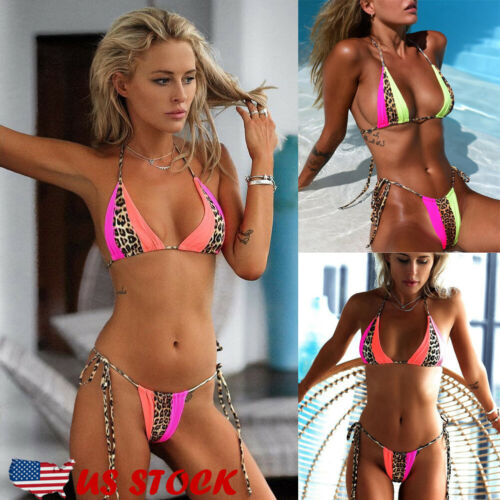 Leopard Patchwork BIkini Set 2019 Sexy Bandage Micro Bikini Thong Biquini Women Swimwear Hot Selling Brazilian Bathing Suit