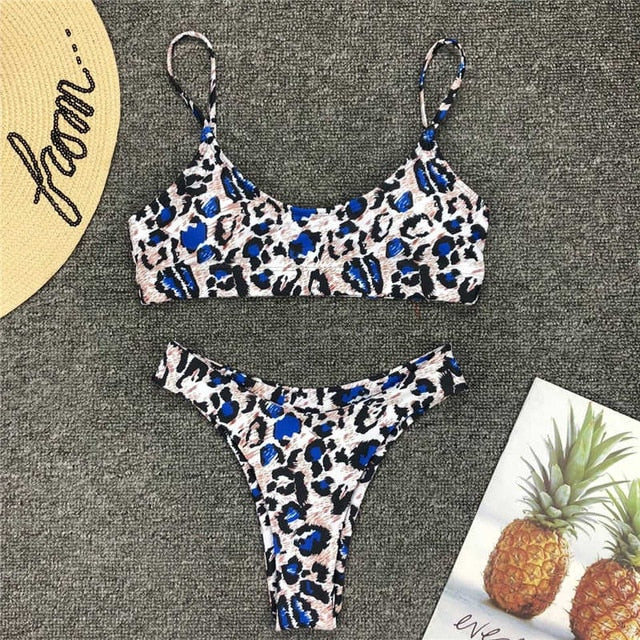 Snaked Bikini Women Swimsuit 2019 Leopard High Waist Swimwear Split Female Push Up Backless Biquini Sexy Bathing Suit Beach Wear