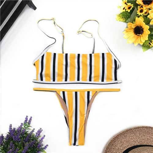 2020 Women Bikini Sexy Set Push-up Swimwear Brazilian Swimsuit Bandage Swimwear Ladies Bathing Suit Triangle Beachwear Biquini