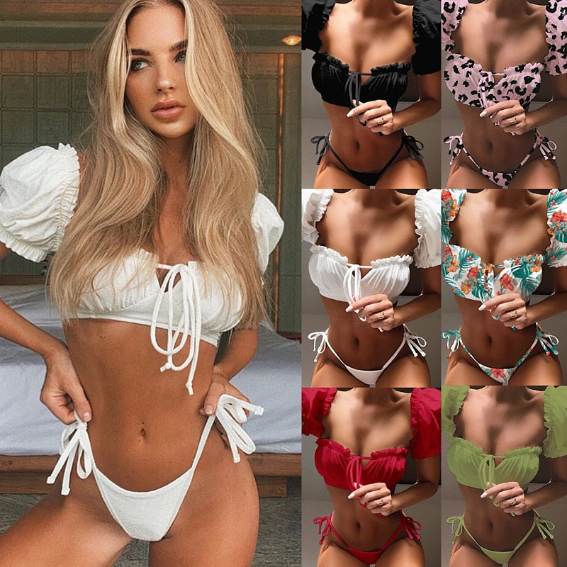 Pink Sexy Swimwear Women micro bikini 2019 mujer Swimsuit Women swimming suit Mini Thong Bikinis Set Beach biquinis feminino may