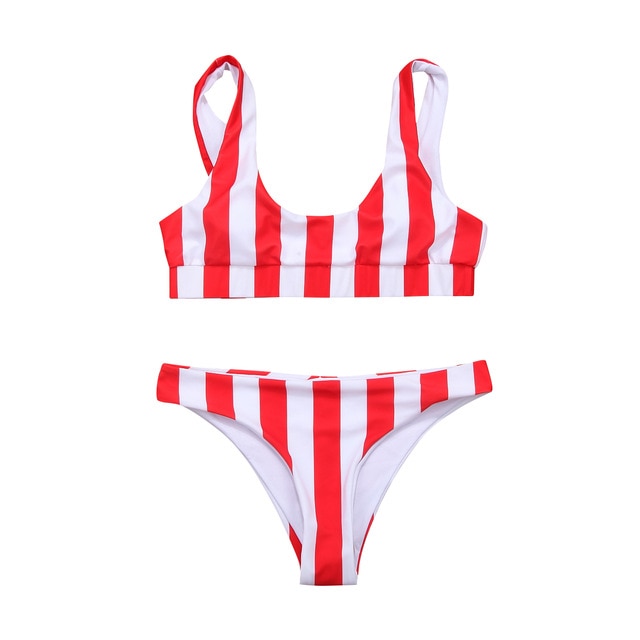 hirigin 2019 Bikini Set Women Swimwear Hot Stripes Push Up Padded Swimsuit Women Bathing Suit Beachwear Brazilian Biquini New