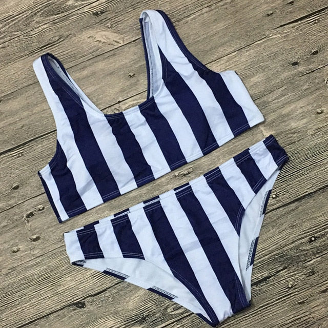 hirigin 2019 Bikini Set Women Swimwear Hot Stripes Push Up Padded Swimsuit Women Bathing Suit Beachwear Brazilian Biquini New