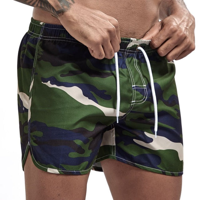 Men's sport running beach Short board pants Hot sell swim trunk pants Camouflage print surfing shorts GYM Swimwear for Male