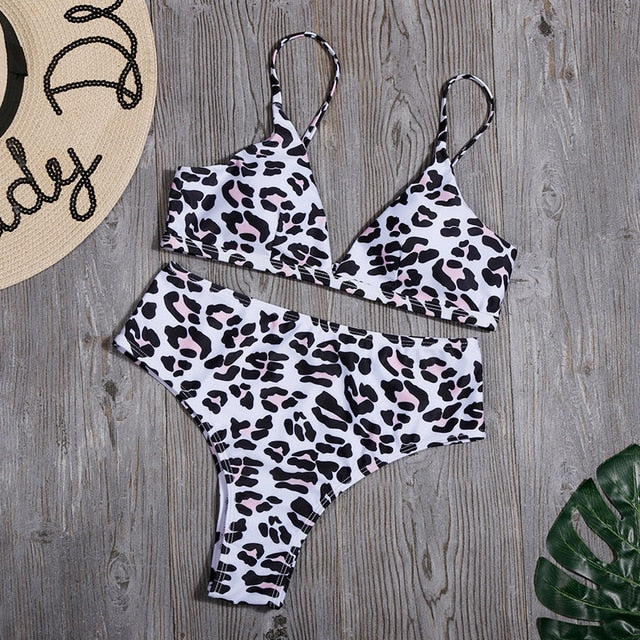 Women Brazilian Swimsuit Sexy High Cut Bikinis Leopard Print Bathing Suit Bikini Set Snake Swimwear Summer Beachwear Biquini