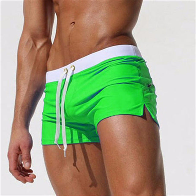 Mesh Lined Mens Swimming Shorts Nylon Quick Dry Swimwear Men Short Surf Swim Trunks Beach Leisure Sport Wear Swimsuit Briefs Man