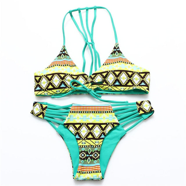 Trangel Bikini 2019 Swimwear Female Swimsuit Print Bather Bikini Thong Swimwear Female Swimsuit Swimming Suit For Women Bikinis