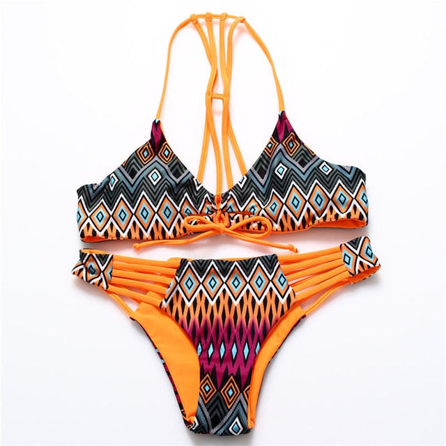 Trangel Bikini 2019 Swimwear Female Swimsuit Print Bather Bikini Thong Swimwear Female Swimsuit Swimming Suit For Women Bikinis