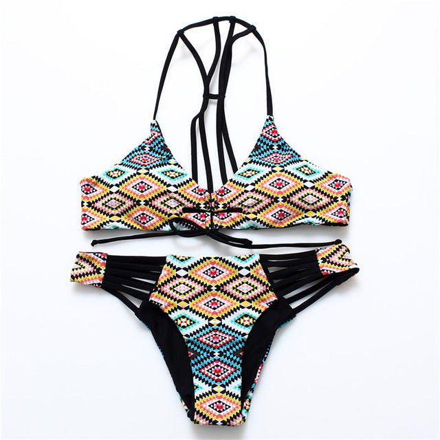 Trangel Bikini 2019 Swimwear Female Swimsuit Print Bather Bikini Thong Swimwear Female Swimsuit Swimming Suit For Women Bikinis